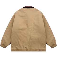 Wintermantel mit großen Taschennähten im Used-Look