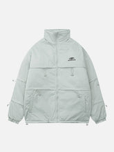 Einfarbiger Wintermantel mit Kordelzug und mehreren Lagen