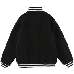 Manteau d'hiver en sherpa avec lettres brodées assorties