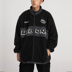 Wintermantel mit Patchwork und gestickten Buchstaben