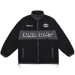 Wintermantel mit Patchwork und gestickten Buchstaben