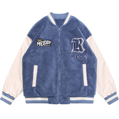 Manteau d'hiver Sherpa à lettres brodées