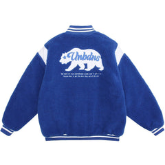 Manteau d'hiver Sherpa à lettres brodées