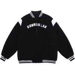 Manteau d'hiver Sherpa à lettres brodées