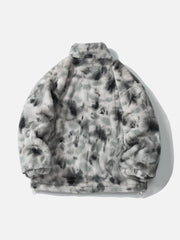 Manteau sherpa tie-dye à ailes brodées et étiquette lapin