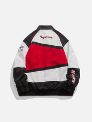 Jacke mit Stickerei und Kontrast