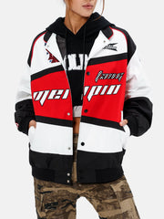 Jacke mit Stickerei und Kontrast