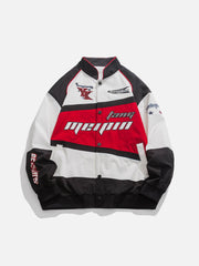 Jacke mit Stickerei und Kontrast