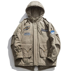 Manteau d'hiver à capuche avec logo brodé