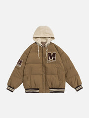 Manteau d'hiver en fausses lettres floquées en deux pièces