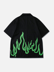 Kurzarmhemd mit Flammen-Print
