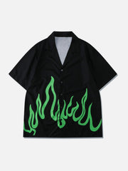 Kurzarmhemd mit Flammen-Print