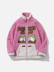 Flocked Cute Sheep Sherpa Winter Coat