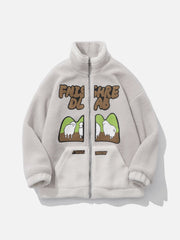 Flocked Cute Sheep Sherpa Winter Coat