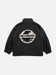 Flocked Letter Sherpa Coat