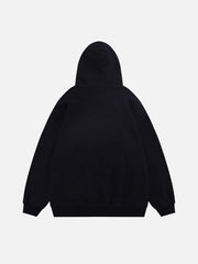 Sweat à capuche imprimé étoiles floquées