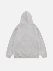 Sweat à capuche imprimé étoiles floquées