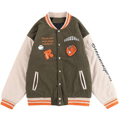 Wintermantel aus Cord mit beflockten Buchstaben