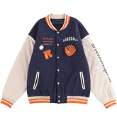 Manteau d'hiver en velours côtelé avec lettres floquées