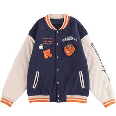 Wintermantel aus Cord mit beflockten Buchstaben