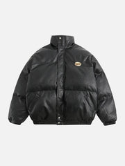 Wintermantel mit Blumenprägung