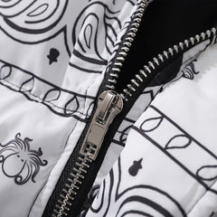 Wintermantel mit durchgehendem Bandana-Print