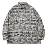 Langarmhemd mit Cartoon-Katzen-Print