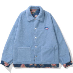 Wintermantel mit Blumenmuster