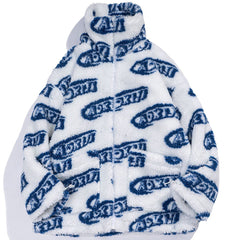 Sherpa-Wintermantel mit Buchstabenmuster