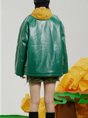 Manteau d'hiver en PU brillant