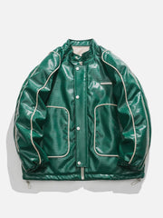 Manteau d'hiver en PU brillant