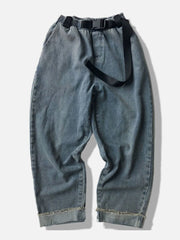 Jean à sangles dégradées