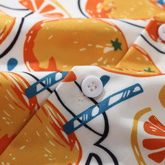 Chemise à manches courtes à imprimé pamplemousse