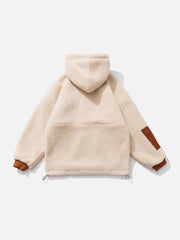 Manteau d'hiver en sherpa à demi-fermeture éclair