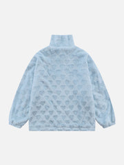 Plüsch-Wintermantel mit Herzmuster