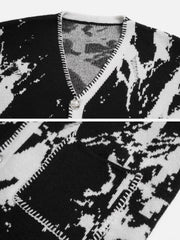 Cardigan brodé style encre et eau