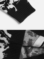 Cardigan brodé style encre et eau