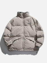 Wintermantel mit Kordelzug und Etikett