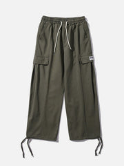 Pantalon cargo à cordon de serrage et grande poche
