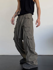 Pantalon cargo à grandes poches en sangle