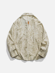 Chemise à manches longues à imprimé feuilles