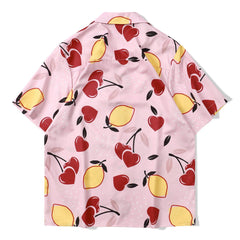 Chemise à manches courtes à imprimé citron et cerise
