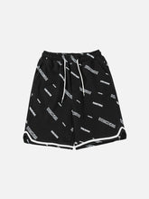 Shorts mit Buchstaben-Allover-Print