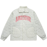 Letter Embroidery Embossing Winter Coat