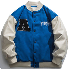 Letter Flock Embroidery Winter Coat