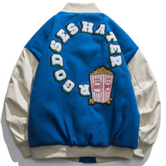 Letter Flock Embroidery Winter Coat