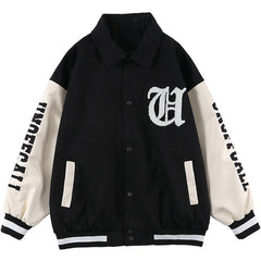 Wintermantel mit Buchstaben-Flocknähten