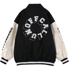 Wintermantel mit Buchstaben-Flocknähten