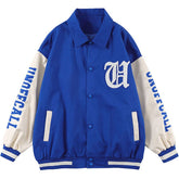 Letter Flocking Stitching Winter Coat