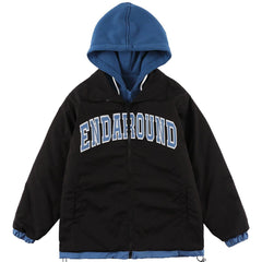 Letter Patch Fake Two Winter Coat